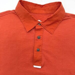 Merrell Polo Shirt Mens Medium Burnt Orange Short Sleeve Cotton Blend Active